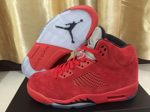 Air Jordan Retro 5 V Grade AAA Red Suede - Click Image to Close